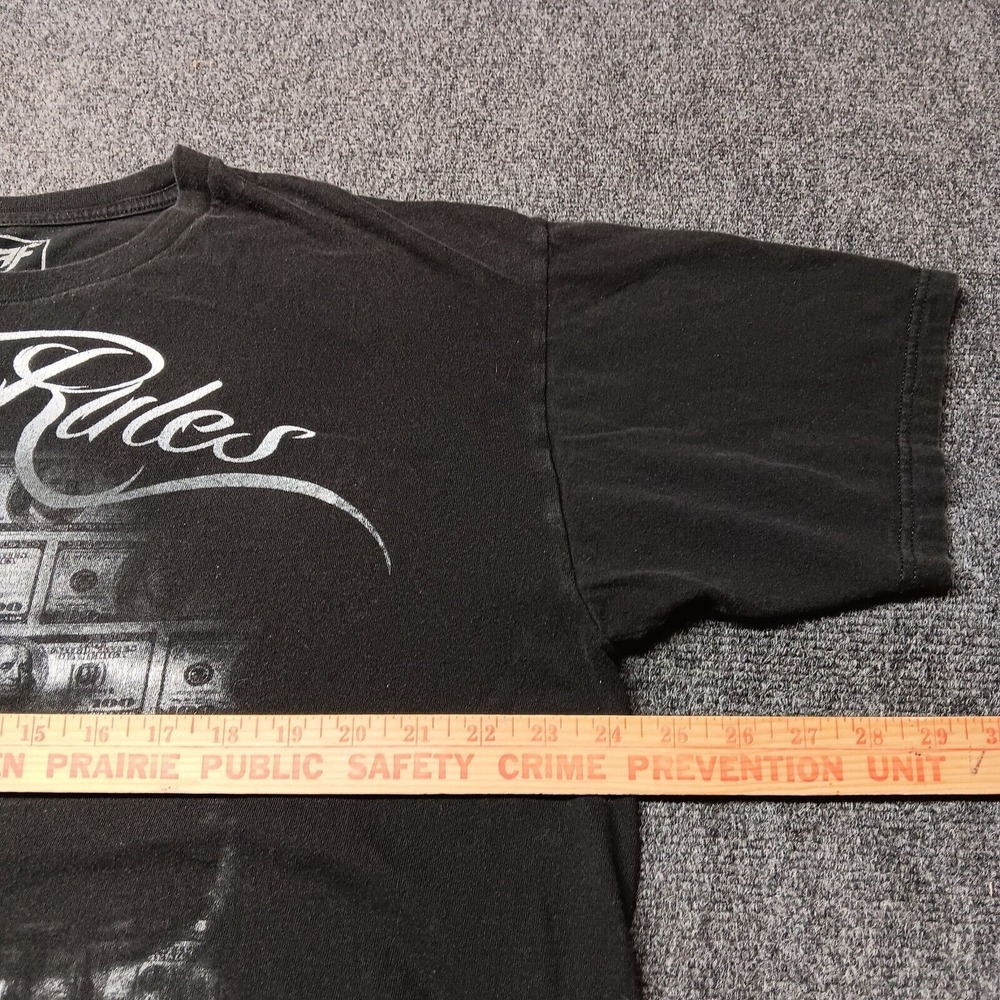 Fearless Shirt Men XL Black CREAM Cash Rules Everything Money Skull Graphic - Picture 5 of 9